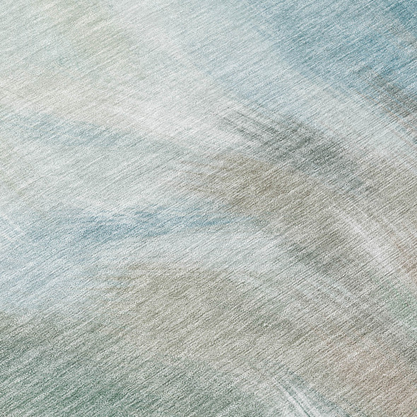 8' X 10' Sky Blue And Ivory Abstract Washable Indoor Outdoor Area Rug