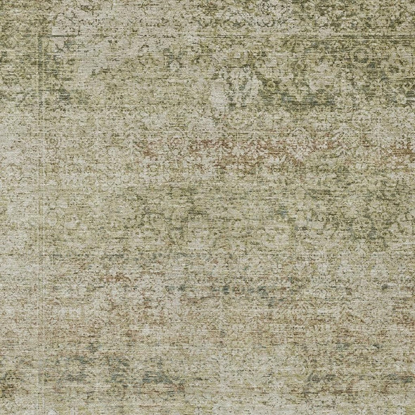 3' X 5' Sage And Beige Abstract Washable Indoor Outdoor Area Rug