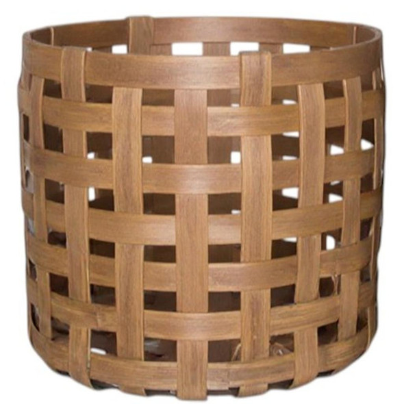 Set of Three Brown Solid Wood Basket