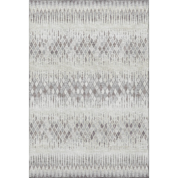 8' X 10' Beige And Gray Ikat Washable Indoor Outdoor Area Rug