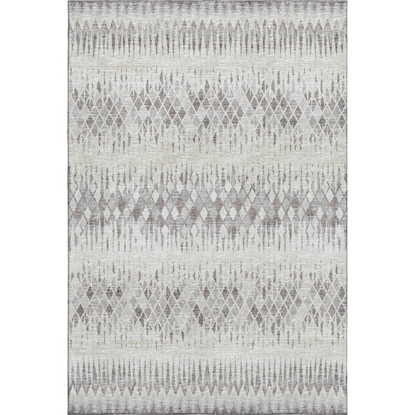 10' X 14' Beige And Gray Ikat Washable Indoor Outdoor Area Rug
