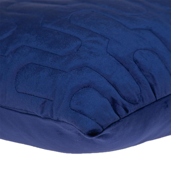 Geometric Lush Quilted Blue Throw Pillow