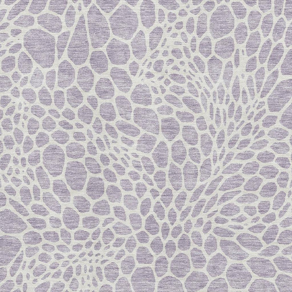 9' X 12' Lilac And Ivory Geometric Washable Area Rug With UV Protection