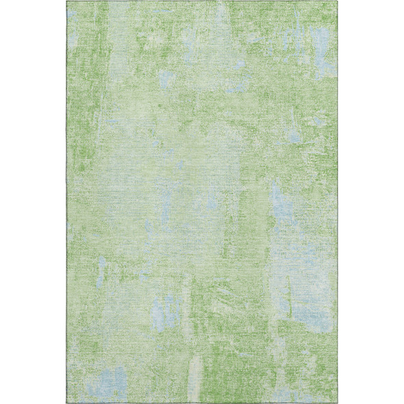 10' X 14' Green And Sky Blue Abstract Washable Area Rug With UV Protection
