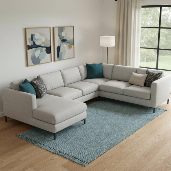 10' X 13' Light Blue Jute Handmade Area Rug With Fringe