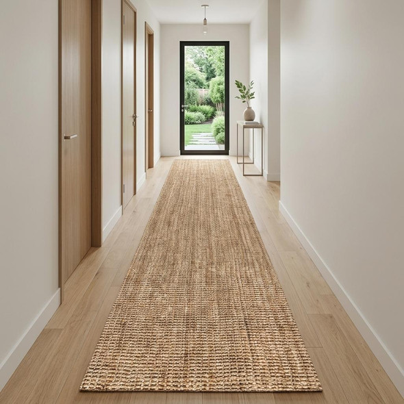 10' Natural Jute Handmade Runner Rug