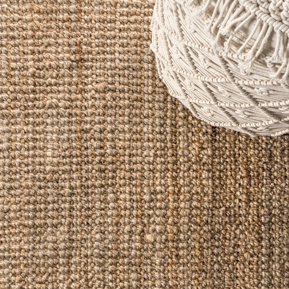 10' Natural Jute Handmade Runner Rug With Fringe