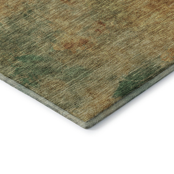 10' X 14' Rust Gold And Teal Abstract Washable Area Rug With UV Protection