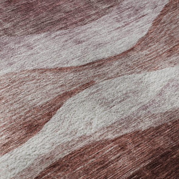 9' X 12' Blush And Pink Abstract Washable Area Rug With UV Protection