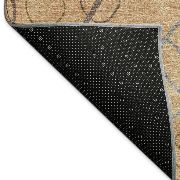 8' X 10' Copper Silver And Rust Geometric Washable Indoor Outdoor Area Rug