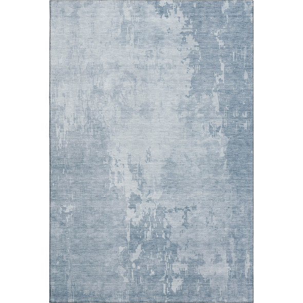 10' X 14' Sky Blue And Ivory Abstract Washable Area Rug With UV Protection