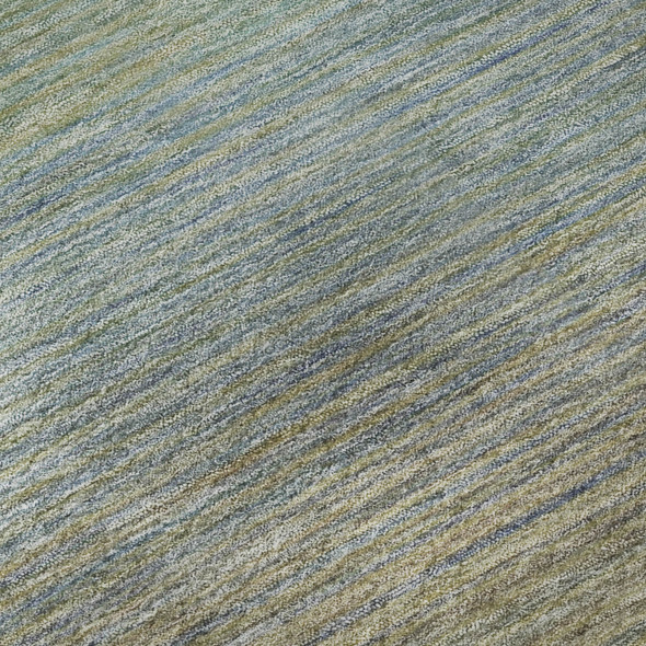 9' X 12' Blue Beige And Taupe Striped Washable Area Rug With UV Protection