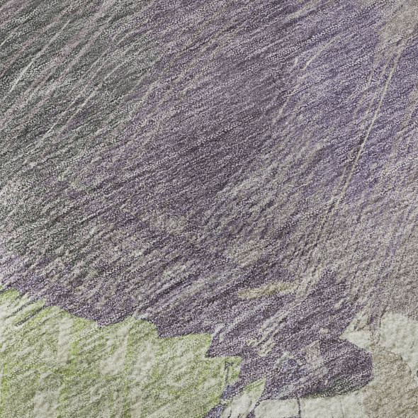10' X 14' Artichoke Green Ivory And Taupe Abstract Washable Area Rug With UV Protection