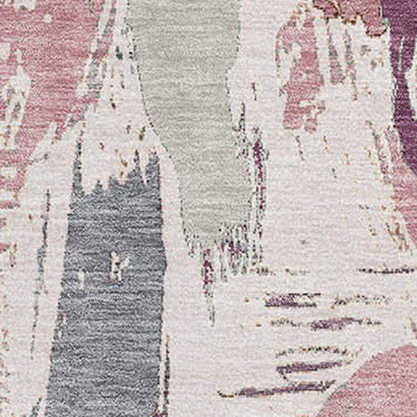 9' X 12' Blush Purple And Ivory Abstract Washable Area Rug With UV Protection