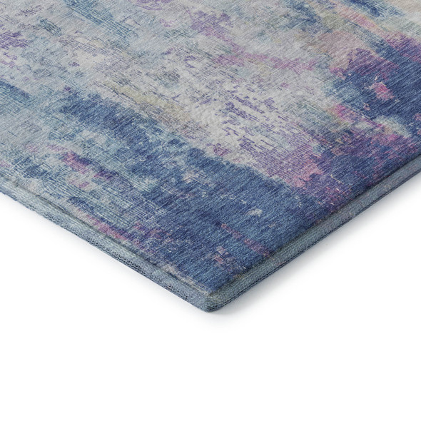 10' X 14' Blue Blush And Ivory Abstract Washable Area Rug With UV Protection