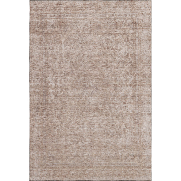 3' X 5' Copper And Rust Oriental Washable Area Rug With UV Protection