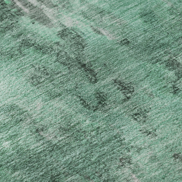 10' X 14' Teal And Silver Abstract Washable Area Rug With UV Protection
