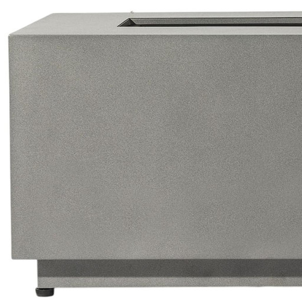 50000 BTU 42" Gray Steel Propane Rectangular Fire Pit With Cover