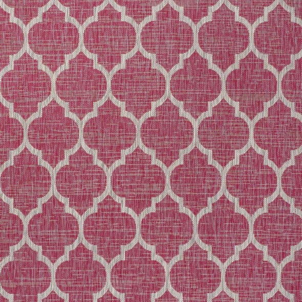 9' X 12' Fuchsia And Light Gray Geometric Indoor Outdoor Area Rug