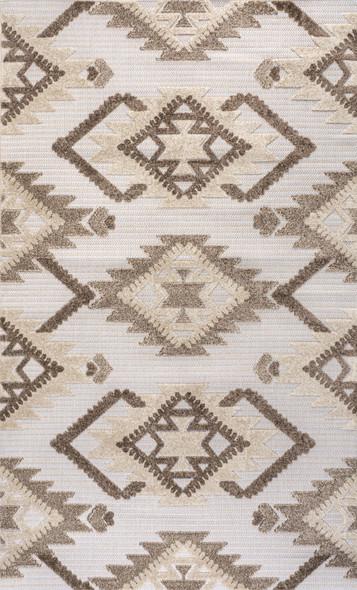 4' X 6' Brown And Ivory Moroccan Indoor Outdoor Area Rug