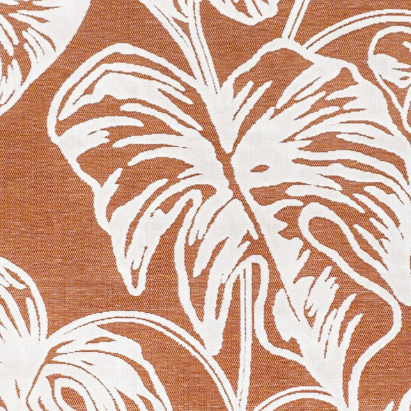 3' X 5' Orange And Ivory Floral Indoor Outdoor Area Rug