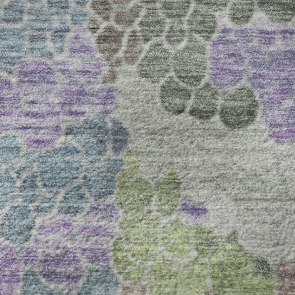 10' X 14' Blue Green And Lavender Geometric Washable Area Rug With UV Protection
