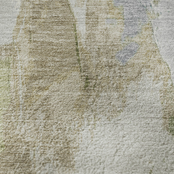 9' X 12' Beige Blue And Ivory Abstract Washable Area Rug With UV Protection