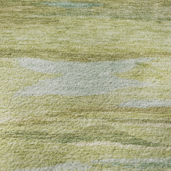 8' X 10' Sage Gray And Aqua Abstract Washable Area Rug With UV Protection