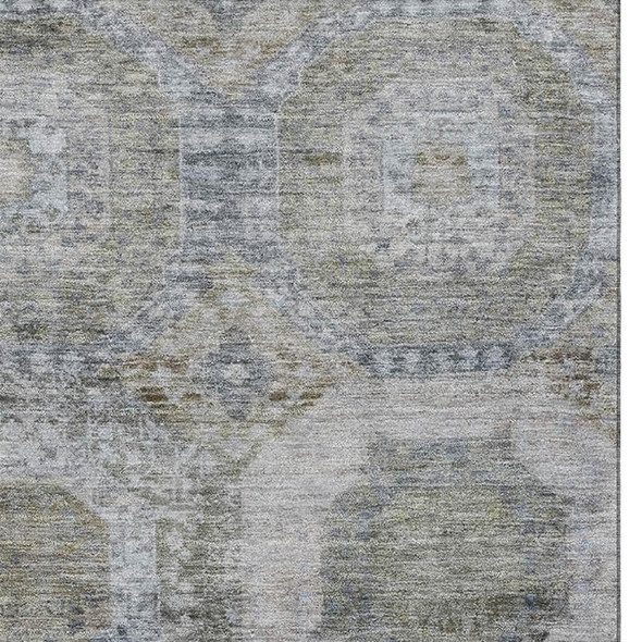 8' X 10' Coffee And Gray Abstract Geometric Washable Area Rug With UV Protection