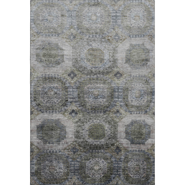 9' X 12' Coffee And Gray Abstract Geometric Washable Area Rug With UV Protection
