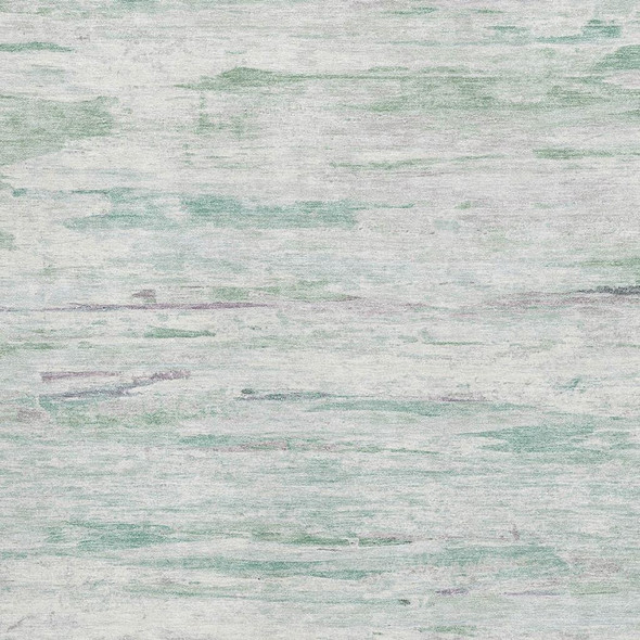 5' X 8' Artichoke Green And Ivory Abstract Washable Area Rug With UV Protection