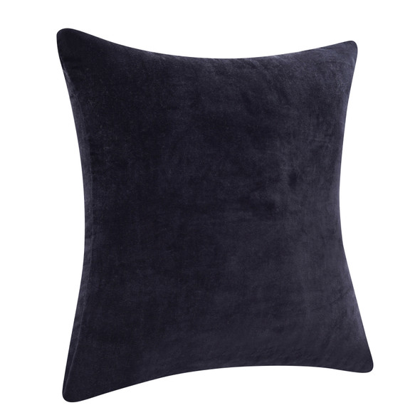 20" Black Cotton Throw Pillow Cover