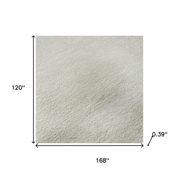 10' X 14' Wheat And Ivory Striped Washable Area Rug With UV Protection