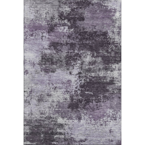 3' X 5' Purple And Lavender Abstract Washable Area Rug With UV Protection