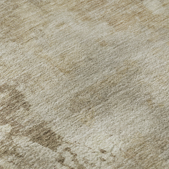 10' X 14' Tan And Beige Abstract Washable Area Rug With UV Protection