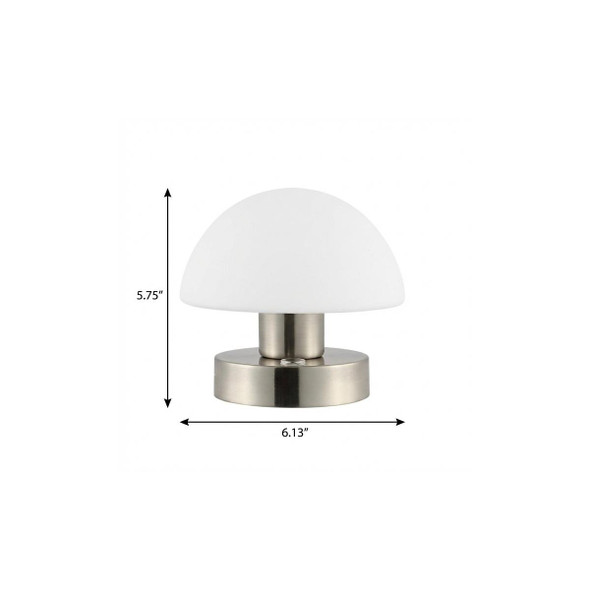 6" Nickel Novelty USB Table Lamp With Dome Shade