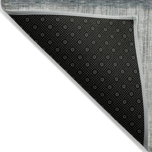 9' X 12' Blue And Gray Abstract Washable Indoor Outdoor Area Rug