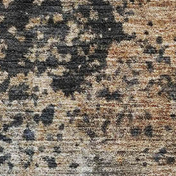 3' X 5' Copper Beige And Gray Abstract Washable Area Rug With UV Protection