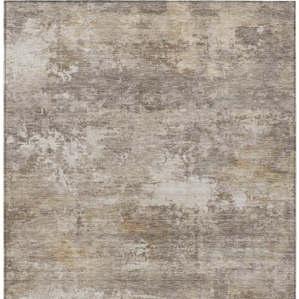 9' X 12' Pewter And Beige Abstract Washable Indoor Outdoor Area Rug