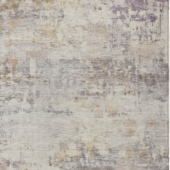 3' X 5' Linen And Beige Abstract Washable Indoor Outdoor Area Rug