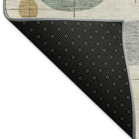 5' X 8' Beige Brown And Gray Geometric Washable Indoor Outdoor Area Rug