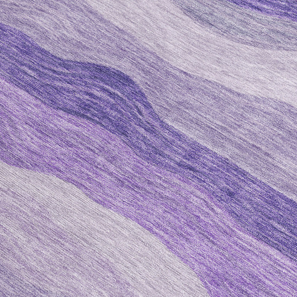 8' Purple And Plum Round Striped Washable Indoor Outdoor Area Rug