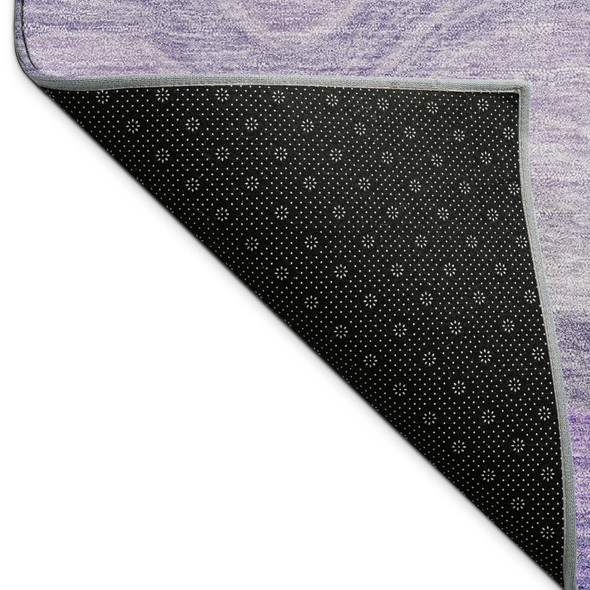 8' X 10' Purple And Plum Striped Washable Indoor Outdoor Area Rug