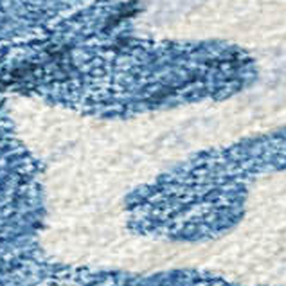 10' X 14' Blue Ivory And Brown Striped Washable Indoor Outdoor Area Rug