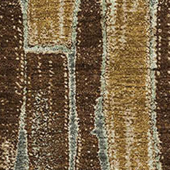 5' X 8' Coffee Ivory And Taupe Striped Washable Area Rug With UV Protection
