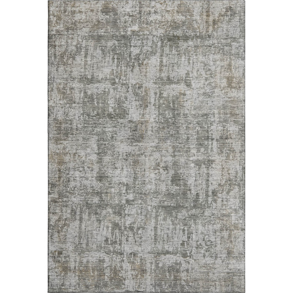 10' X 14' Pewter And Beige Abstract Washable Area Rug With UV Protection