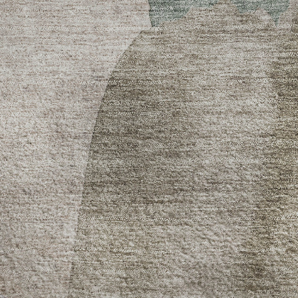 3' X 5' Copper Lavender And Beige Abstract Washable Area Rug With UV Protection