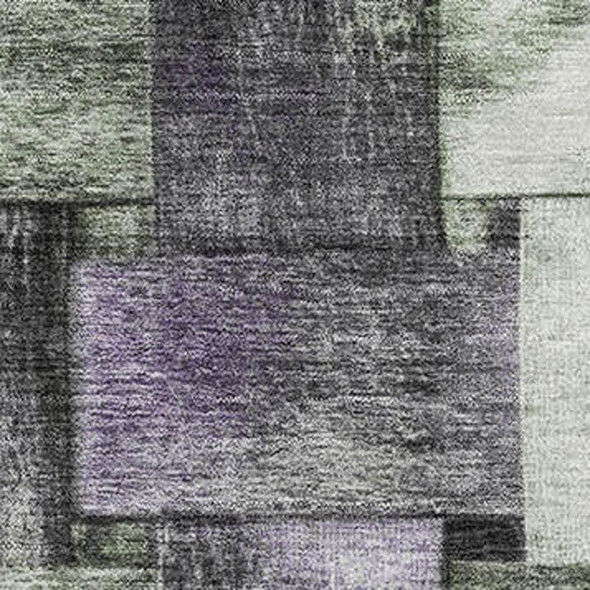 3' X 5' Sage And Lavender Striped Washable Area Rug With UV Protection