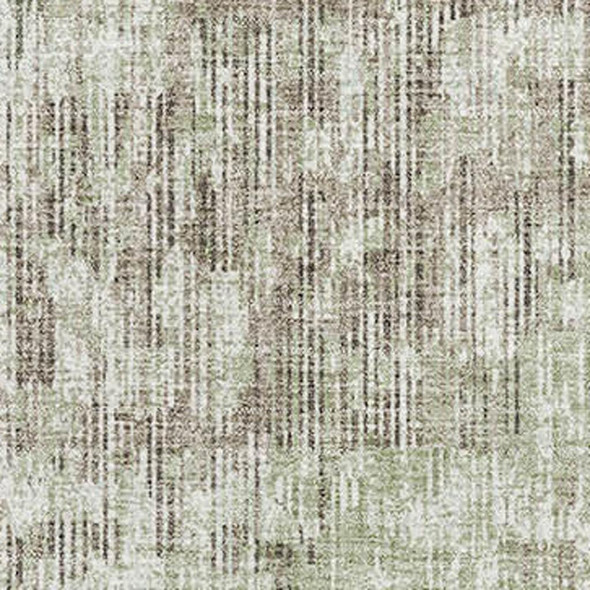 5' X 8' Fern Green And Taupe Geometric Washable Area Rug With UV Protection