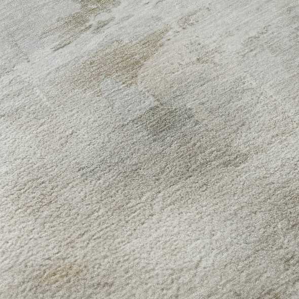 3' X 5' Linen And Ivory Abstract Washable Area Rug With UV Protection